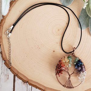 2" PENDANT Necklace - Chakra Tree (New)